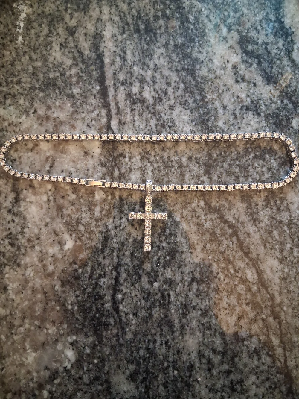 4mm Tennis Chain With Cross Pendant